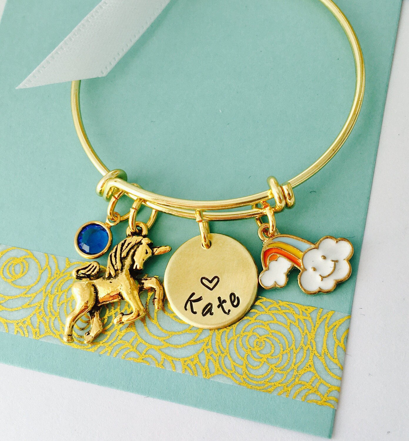 Unicorn Bracelet Personalized Kids Bracelet Little Girls