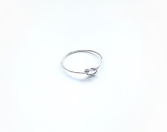 tied the knot ring sterling silver 14k gold goldfill gf forget me not bridesmaid minimalist friendship couple ring engagement bridal wedding