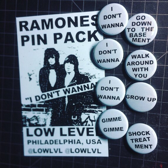 Ramones 'I Don't Wanna' Pin Set