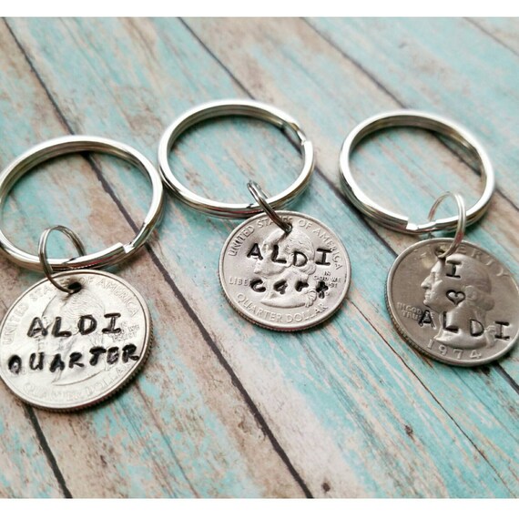 Aldi quarter holder Aldi cart quarter coin keychain hand