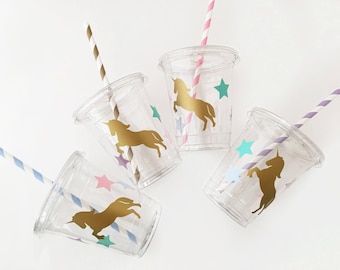 Unicorn Party Cups - Unicorn Birthday - Unicorn Baby Shower - Unicorn Cups - First Birthday - Unicorn Party Favor - Treat Cups - Birthday