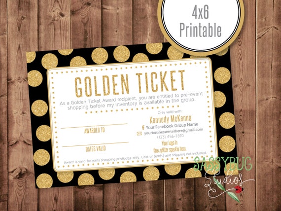 Golden Ticket Customer Reward VIP Coupon Fashion