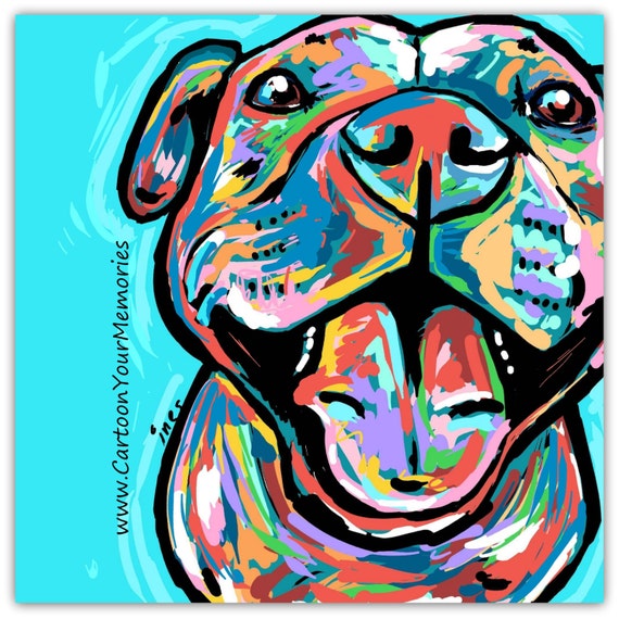 Items similar to Pit Bull art print on Etsy