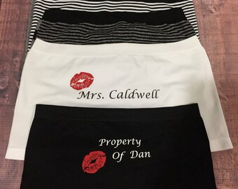PERSONALIZED Underwear, PROPERTY OF, Personalized Panties, Bride Gift, Custom Bride underwear, Bride Something Blue, Wife Gift