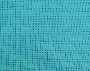 Leather 8"x10" Panama TURQUOISE Basket Weave Embossed Cowhide 2-2.5 oz/0.8-1 mm PeggySueAlso™ E8000-26 Limited *