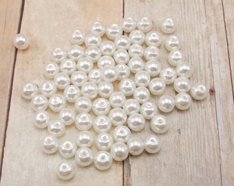 4mm Glass Pearls - Snow White - 100 pieces