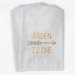 First Birthday Arrow Personalized Candy Buffet Bags - Kids Custom Party Favor Bags in Dark Yellow and Gold - 25 Paper Treat Bags (0135)