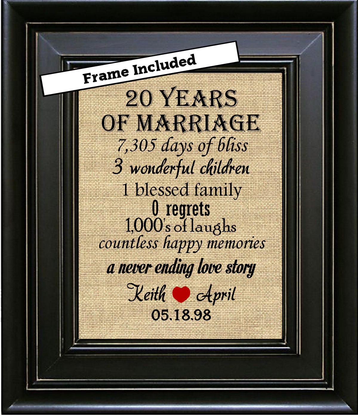 FRAMED-20th-Wedding-Anniversary/20th-Anniversary-Gifts/20th