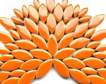 Petal Ceramic Mosaic Tiles - Orange - 50g (approx 50 petals) (1.75 oz)