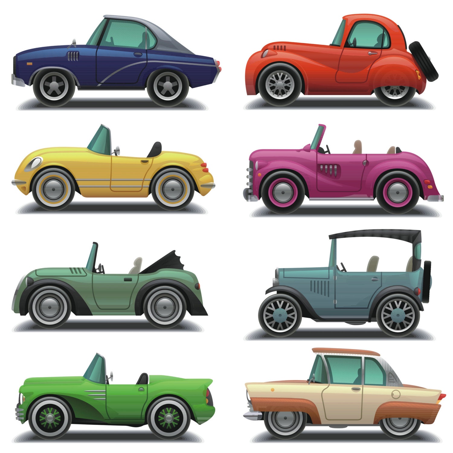 Car Clipart, Car Clip Art, Vintage Car Clipart, Vintage Cars Digital ...