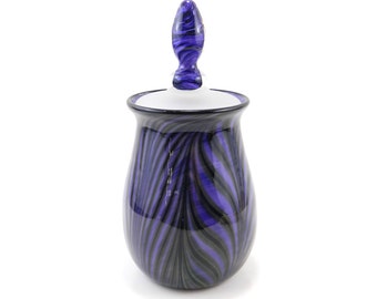 Purple Hand Blown Glass Urn - Art Glass Urn