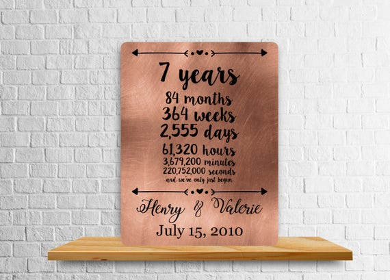 7 Year Anniversary T Copper Art Print Wedding T