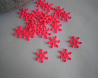 set of 10 beads spacers snowflake
