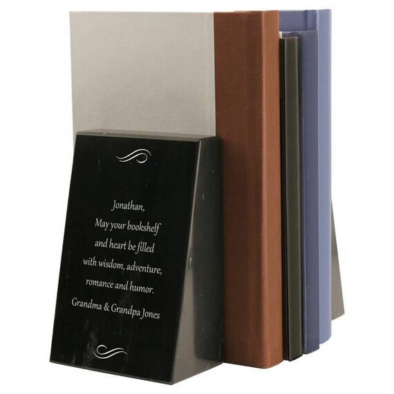 Engraved Personalized Marble Bookends