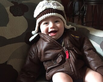 Aviator hat -Baby crochet