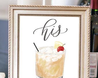 Signature Cocktail Signs, DIGITAL ART, Signature Drink Signs, Bar Menu Signs, Wedding Signs, Custom Calligraphy Sign, Modern Weddings