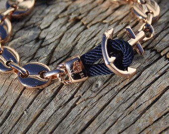 bracelet anchor steel waterproof anchored silver