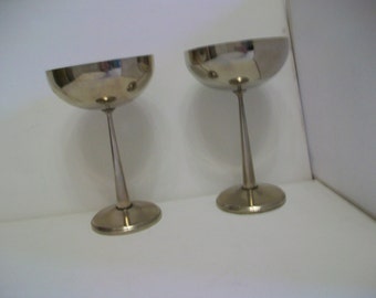 silver champagne saucers