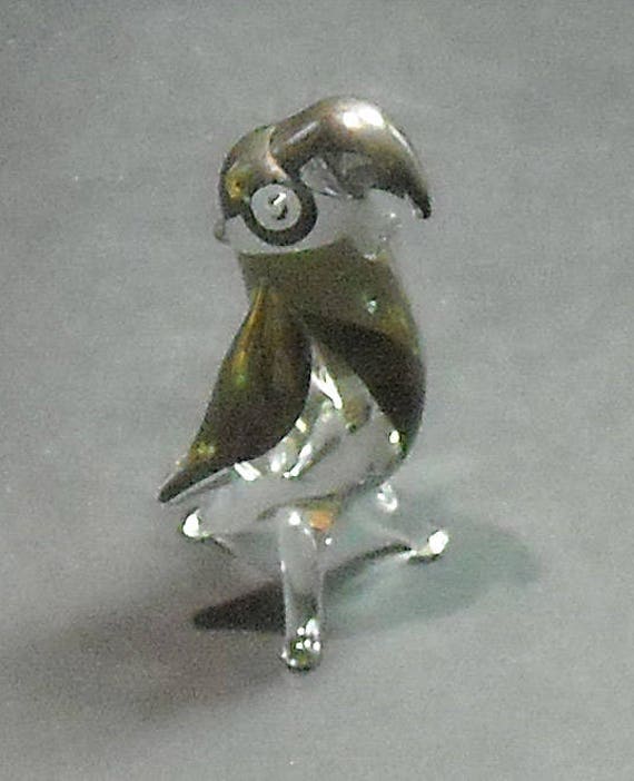 Funky yet Very Cute Crystal and Silver Parrot Figurine