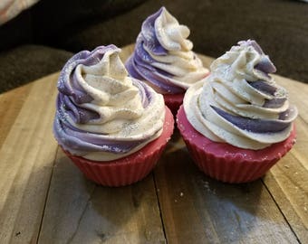 Black Raspberry and Vanilla cold process cupcake artisan soap
