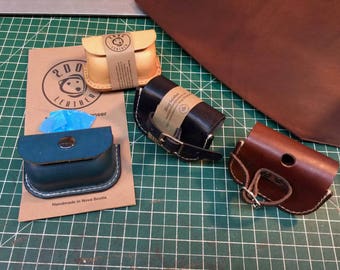 Leather Dog Bag Dispenser, Poop bag holder, Leash bag, Personalized, Dog accessories