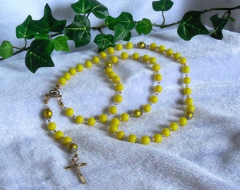 Bright Yellow Rosary N-127