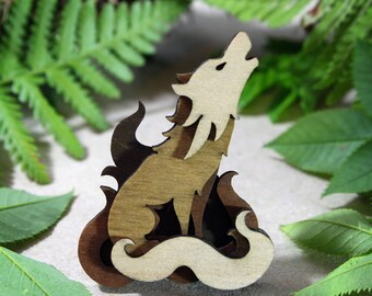 Wolf Brooch - Woodland Collection