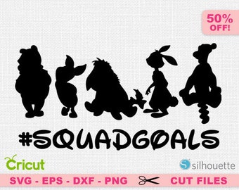 Squadgoals SVG, Disney Squadgoals svg, Winnie the Pooh Svg, disney cricut and silhouette cameo, Disneyland svg, Pooh svg