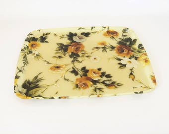 Fiberglass tray / floral / 50s