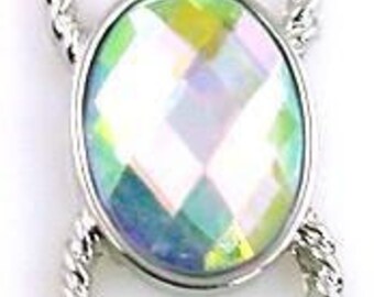 1 cast lucite silver connector bead 10384-N3