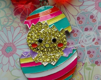 READY TO SHIP Easter Chick Egg Necklace ••Girls Bubblegum Necklace •• Easter Bubblegum Necklace •• Easter Necklace •• Easter Gift