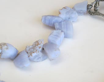 Pale Ice Blue Agate Stone Beads