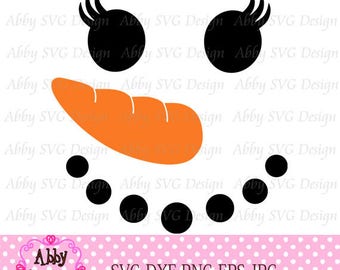 Girl Snowman Face Cut File eps,png,dxf and svg file for the Cutting Machines