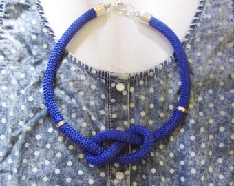 10mm blue knot rope necklace