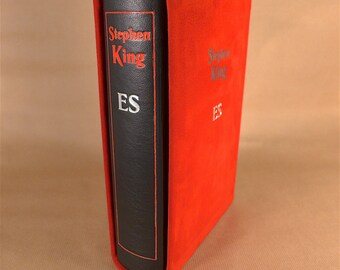 Stephen King "es"-leather cover with slipcase-unique-annnabuchwunder-Lederschuber-Large edition 1986