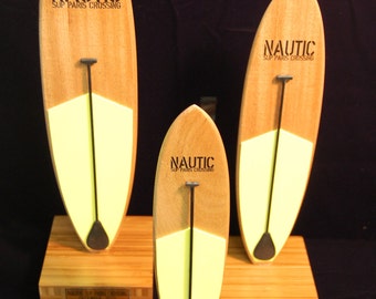 Surf Style SUP Wood Trophy with Paddle