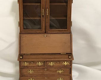 Dollhouse Miniature 1" Scale Curio Secretary