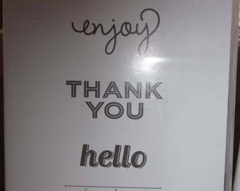 Simply Celebrate clear mount stamp set by Stampin' Up!; Enjoy, Hello and Thank You Rubber Stamps
