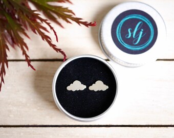 Sterling Silver Cloud Stud Earrings