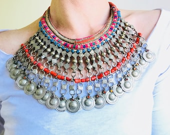 Chamkali Tribal Necklace. Kuchi Gypsy Boho
