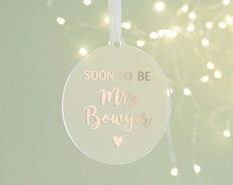 Fiancee Christmas Gift Personalised Bauble