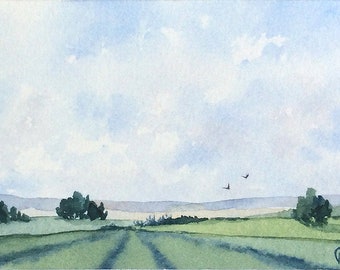 Original watercolor ACEO painting - New crop