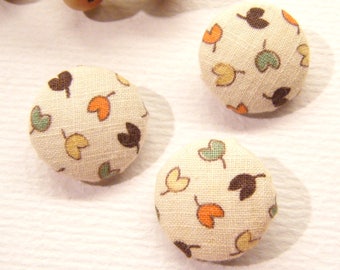 Set of 3, Vintage Buttons, Fabric Covered, TULIP, Flowers, 3/4", ANIMAL Charity Donation