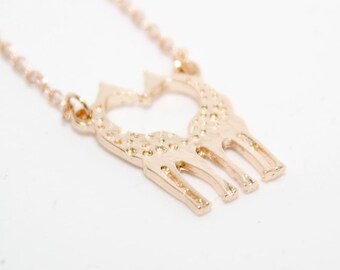 Rose Gold Giraffe Necklace, Rose Gold Animal Lover Gift, Animal Jewellery, Animal Lover Jewellery, Safari Necklace, Giraffe Jewelry