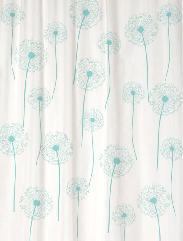 Dandelion Floral Shower Curtain You PICK COLORS Standard or