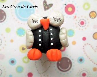 OWL in polymer clay character costume.