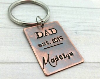 Personalized dad keychain, established dad keychain, father's day keychain, gift for dad