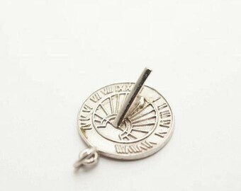 SALE Vintage Sterling Sundial Charm