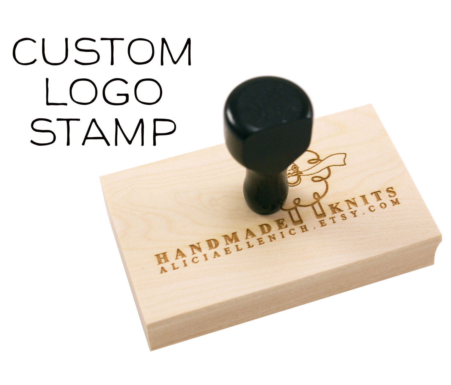 Large CUSTOM LOGO or TEXT Wood Stamp custom logo stamp