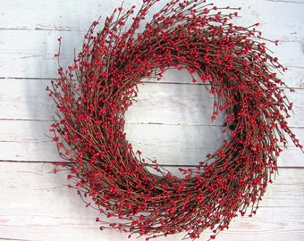 Mother's Day Gift - Home Decor - Red Berry Wreath - Pip Berry Wreaths - Holiday Wreath - Spring Wreath - Farmhouse Wreaths - Door Decor